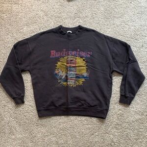 Budweiser Graphic Black Crewneck Sweater